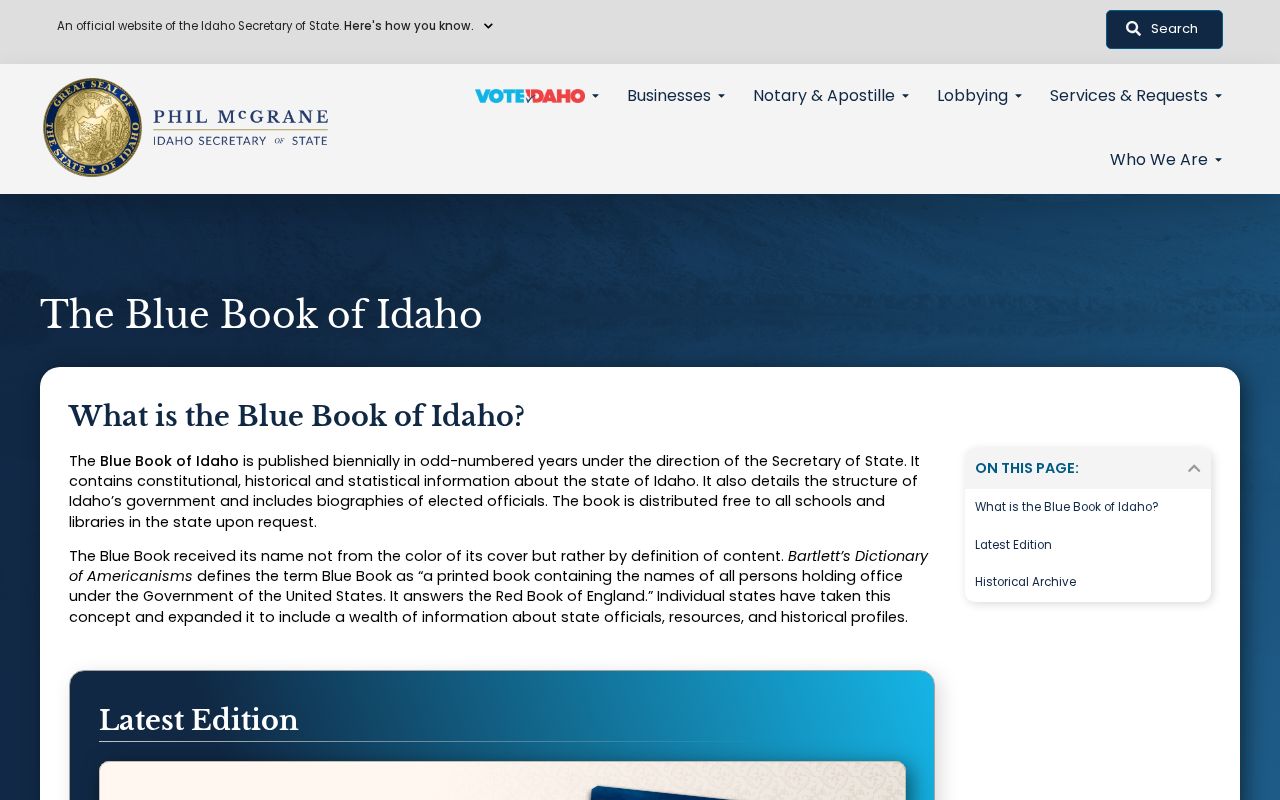 Kuna ZIP code directory place reference in the Idaho Blue Book