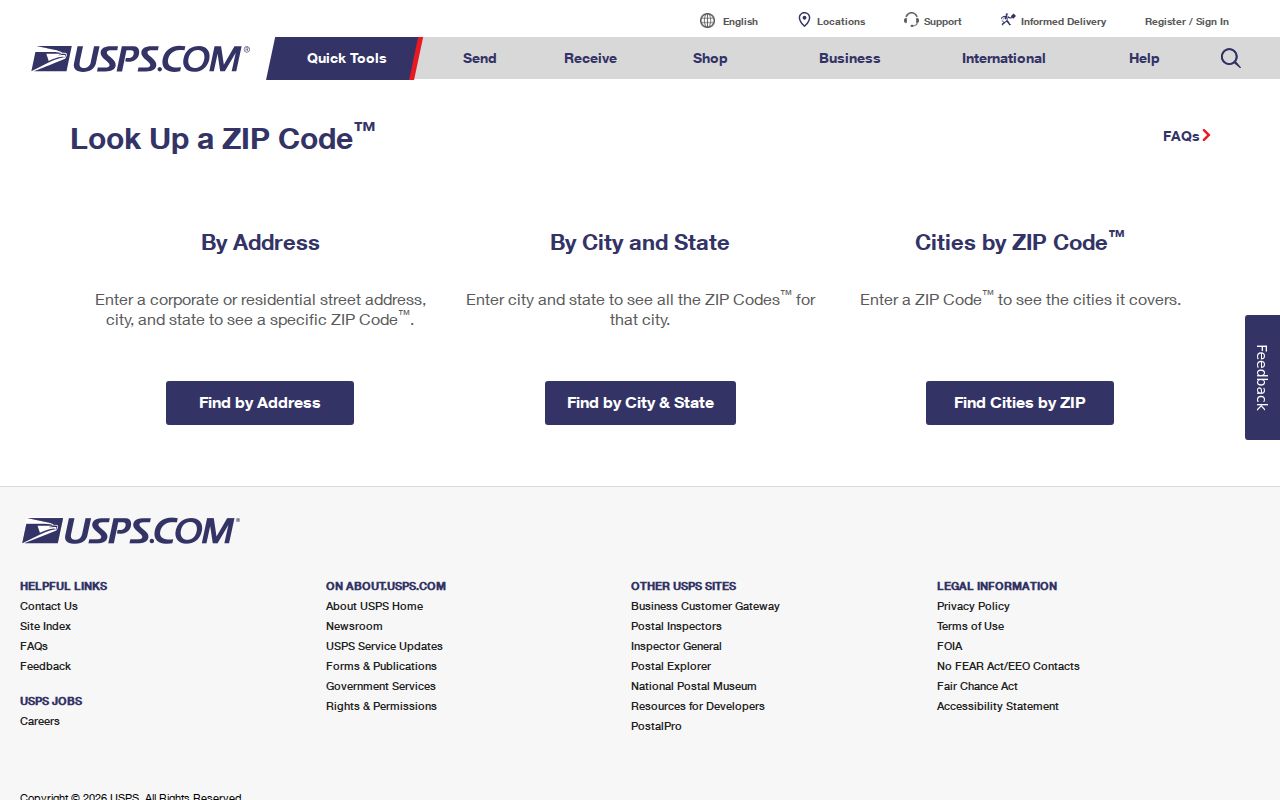 Kuna ZIP code directory USPS lookup search modes